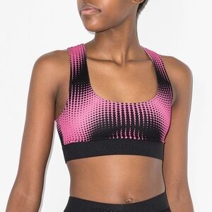 New Paco Rabanne Printed Cropped Sports Bralet Bra Dotted Graphic Print Logo S